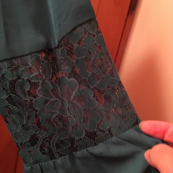 NWT APT 9 teal blouse with lacy arms & shoulders - Picture 4 of 6